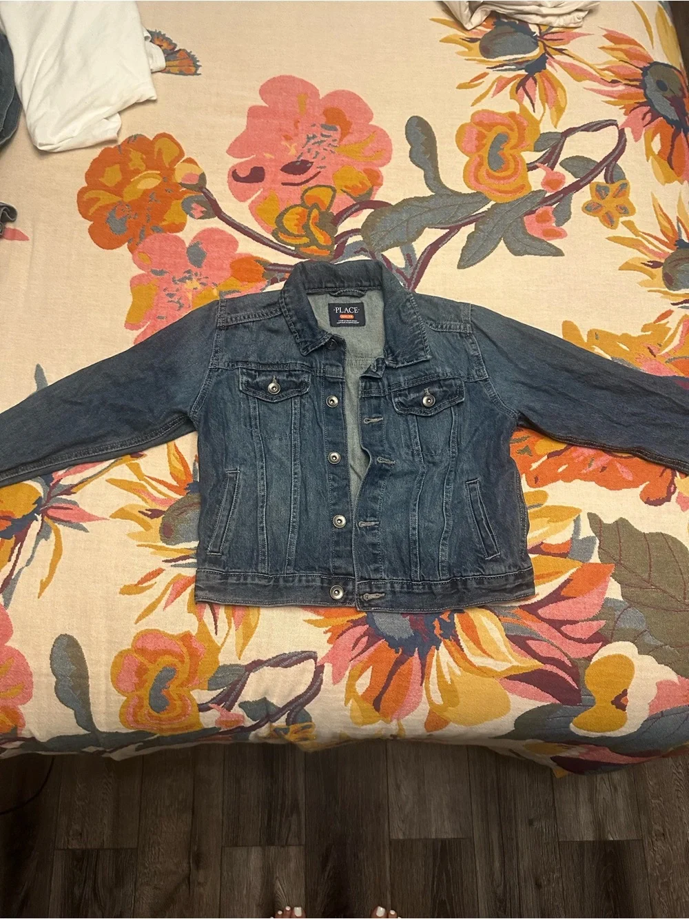 The Children's Place Indigo Denim Jacket - Blue Size 7/8